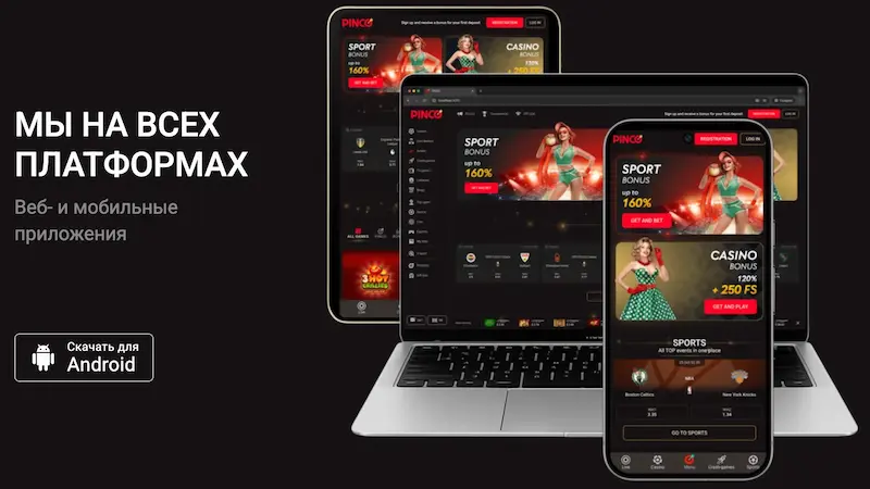 Скачать приложение Пинко на мобильный телефон